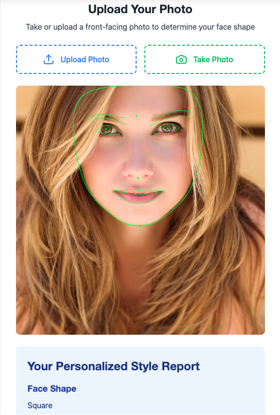 AI Face Analysis Demo - Face shape detection with 468 facial landmarks